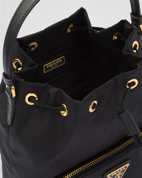 prada duet re-nylon bucket shoulder bag